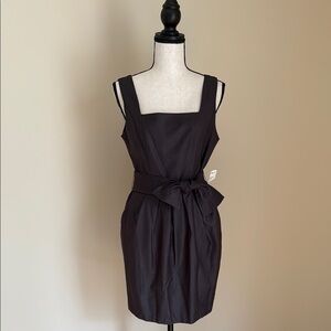 NEW Forever 21 Charcoal Grey Sleeveless Dress Tie Bow Waist M Fully Lined NWT